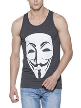 Alan Jones Men' s Printed Cotton Vest (Vest-FACE-XL_X-Large_Dark Grey)