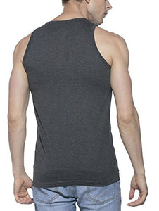 Alan Jones Men' s Printed Cotton Vest (Vest-FACE-XL_X-Large_Dark Grey)